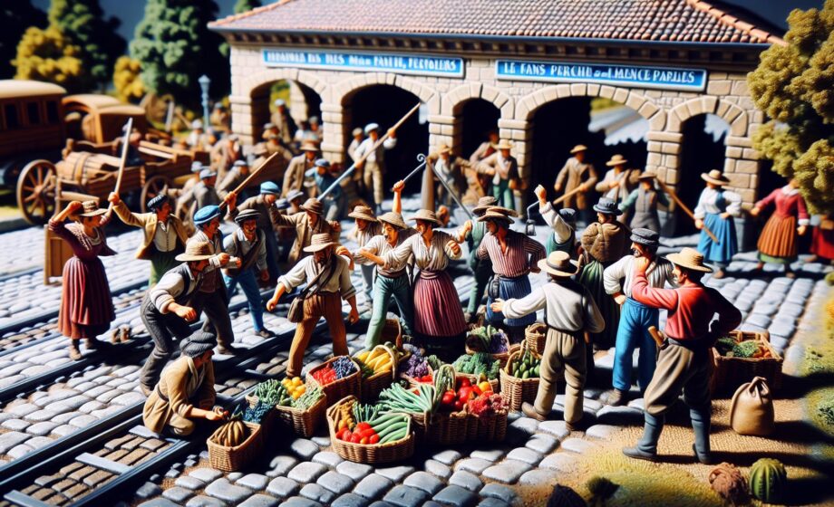300 französische und spanische Bauern blockieren Mautstelle in Biriatou