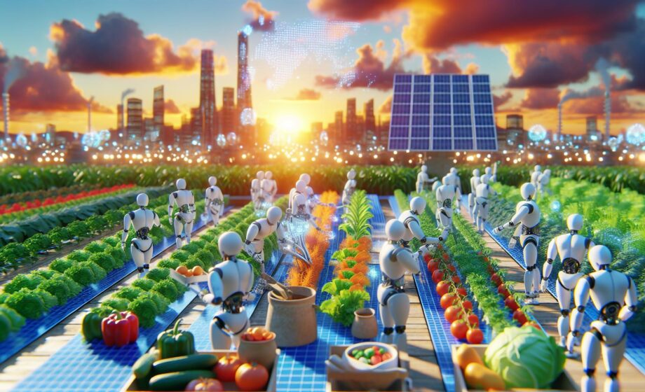 Effizienter Umwelt- und Gemüseanbau durch Roboter, KI und Solarstrom