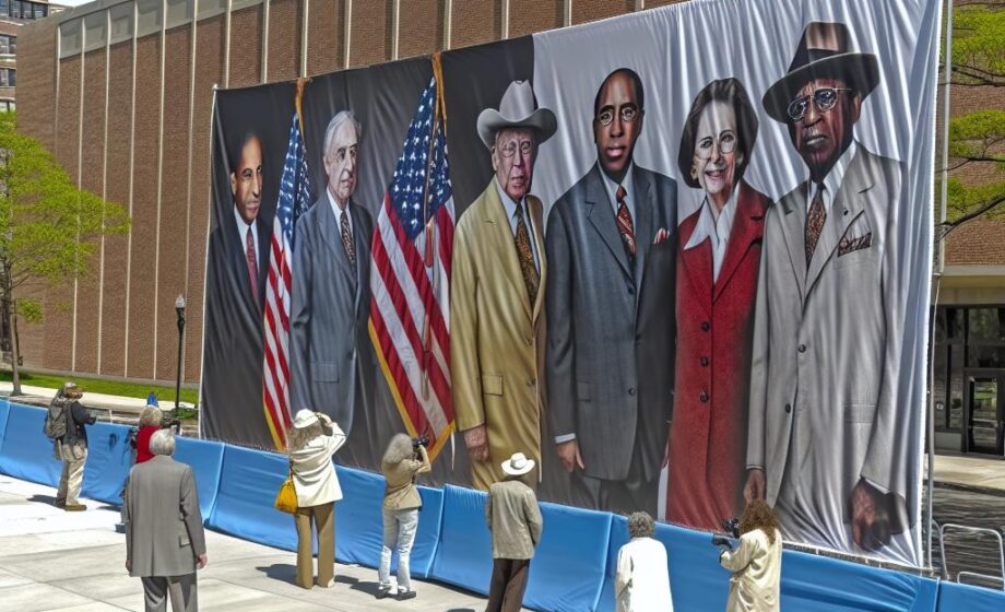 USDA: Riesige Trump- und Lincoln-Banner enthüllt