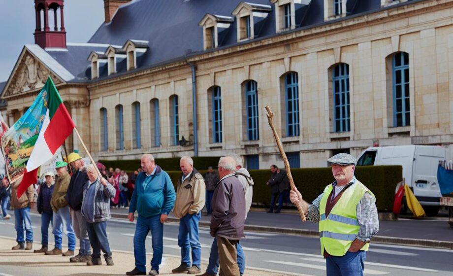 Bauernprotest vor Präfektur in Beauvais