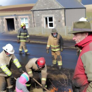 Schottische Bauern für Mut im Kampf gegen Feuer gelobt