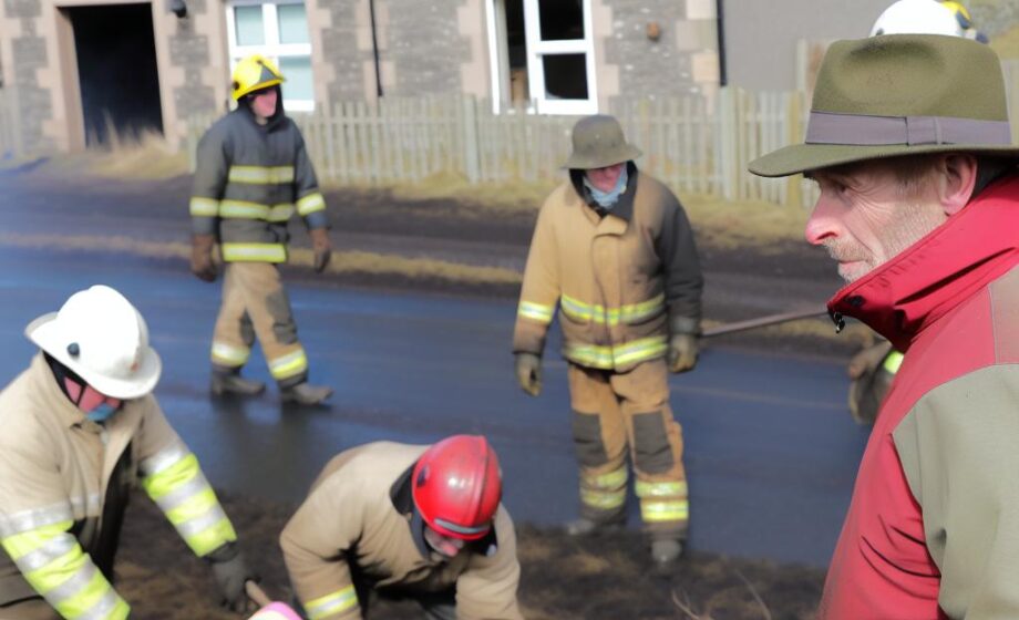 Schottische Bauern für Mut im Kampf gegen Feuer gelobt