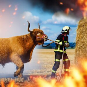 Bauern und Feuerwehr vereint gegen Moorbrand.