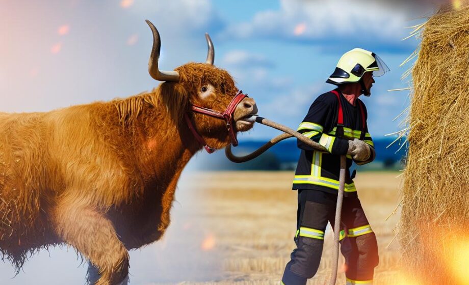 Bauern und Feuerwehr vereint gegen Moorbrand.