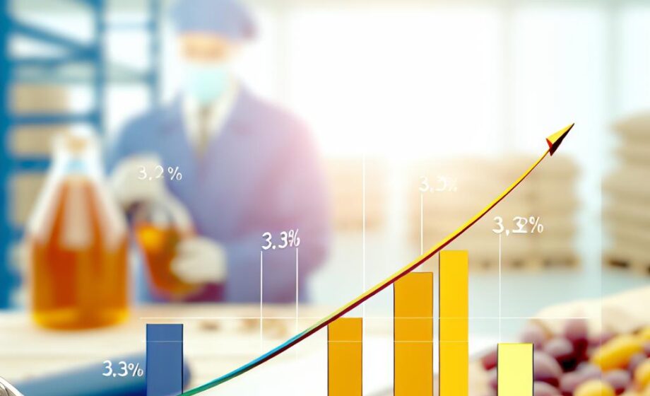 Lebensmittel- und Getränkeproduktion wächst bis Juli um 3,3%